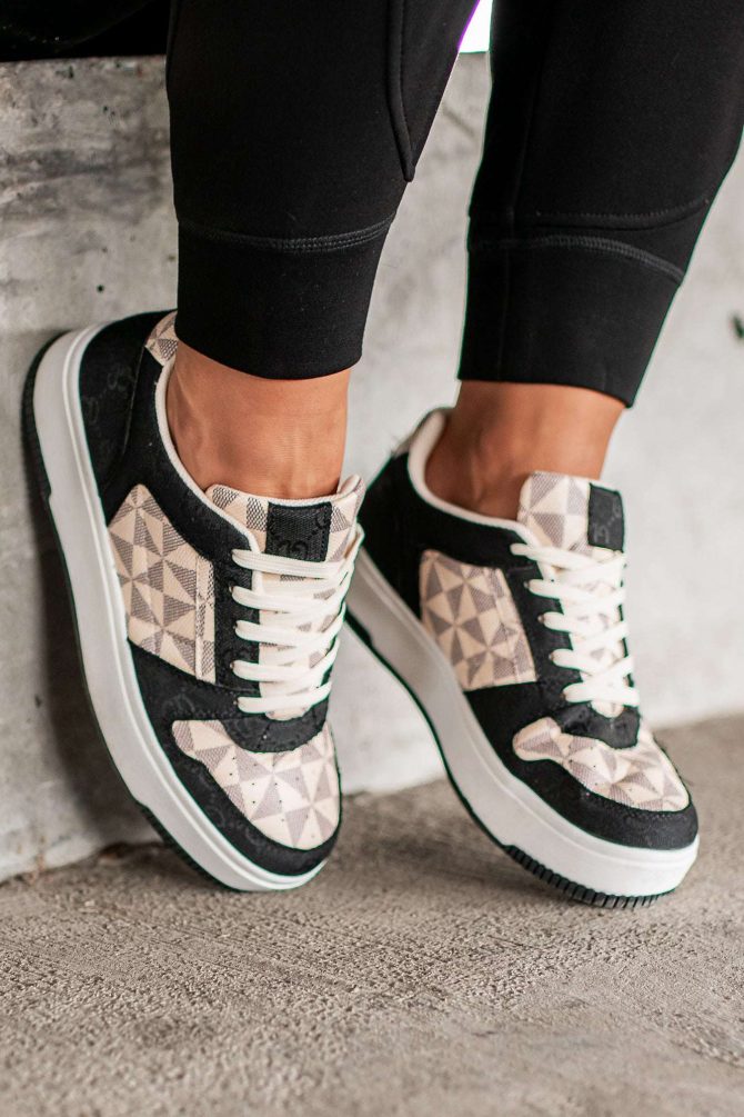 School Yard Style Colorblock Platform Sneakers (Black/Multi) ?? NanaMacs