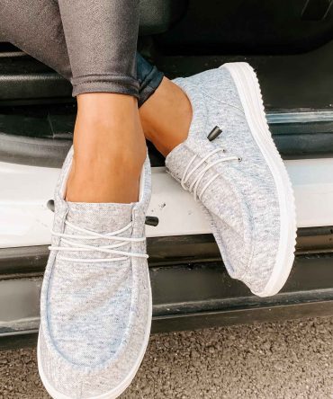 Routine Check Canvas Slip-On Sneakers (Light Grey) ?? NanaMacs