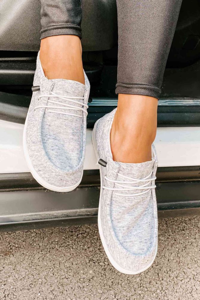 Routine Check Canvas Slip-On Sneakers (Light Grey) ?? NanaMacs - Image 3