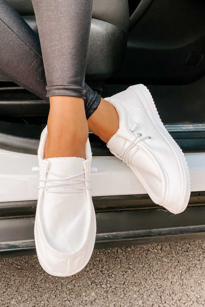 Routine Check Canvas Slip-On Sneakers (White) ?? NanaMacs