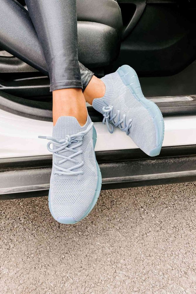 Motivated To Move Sock Knit Sneakers (Blue) ?? NanaMacs
