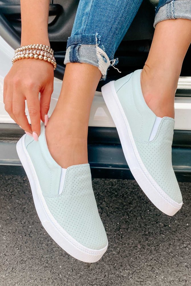 Tammy Perforated Slip-On Sneakers (Mint) ?? NanaMacs - Image 2