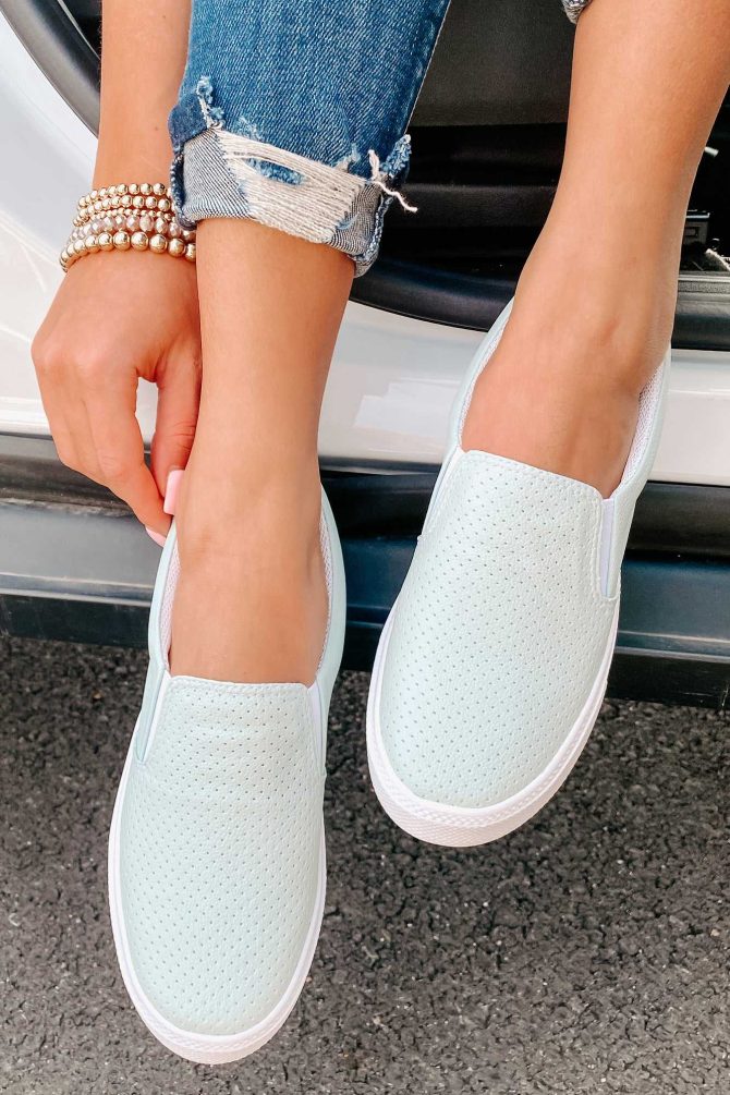 Tammy Perforated Slip-On Sneakers (Mint) ?? NanaMacs - Image 3
