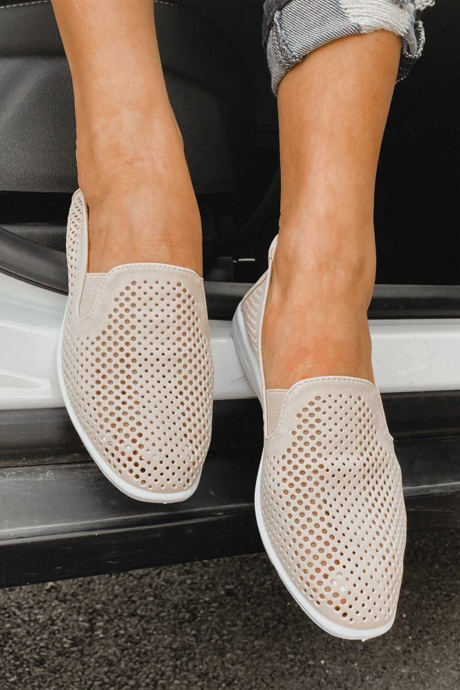 Phyllis Chinese Laundry Perforated Slip-On Sneaker (Beige) ?? NanaMacs - Image 4