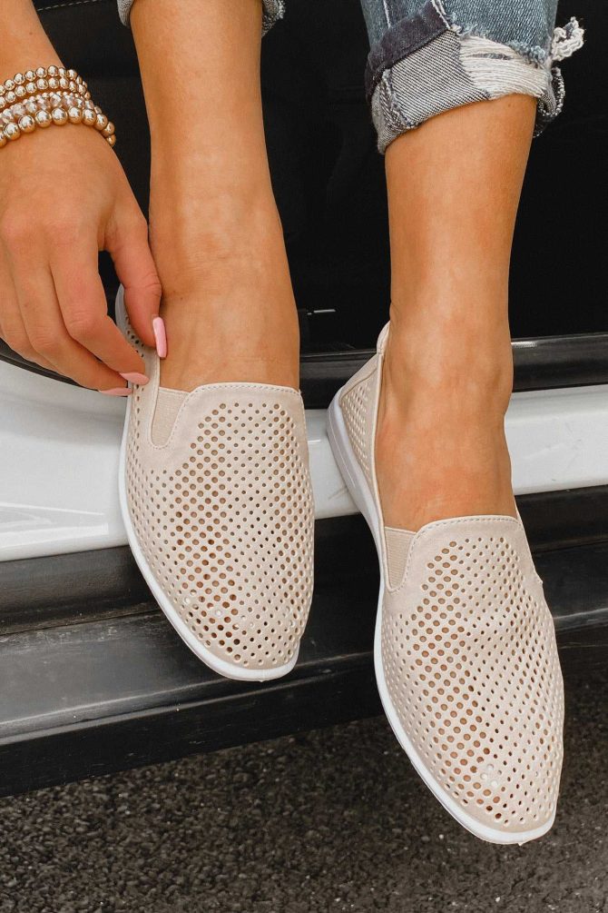 Phyllis Chinese Laundry Perforated Slip-On Sneaker (Beige) ?? NanaMacs - Image 2