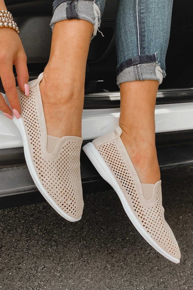 Phyllis Chinese Laundry Perforated Slip-On Sneaker (Beige) ?? NanaMacs - Image 3