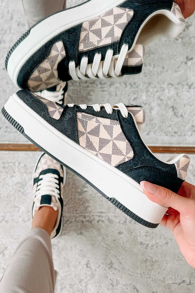 School Yard Style Colorblock Platform Sneakers (Black/Multi) ?? NanaMacs - Image 3