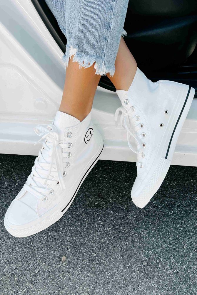 See For Yourself High-Top Canvas Sneakers (White) ?? NanaMacs - Image 4