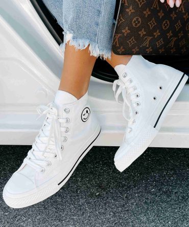 See For Yourself High-Top Canvas Sneakers (White) ?? NanaMacs