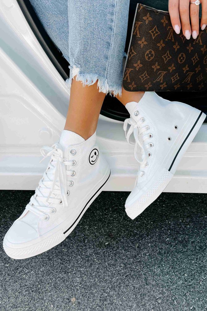 See For Yourself High-Top Canvas Sneakers (White) ?? NanaMacs