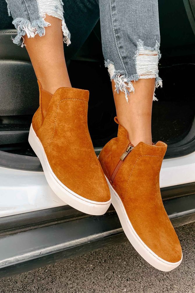 Suede Sweetie Faux Suede High Top Sneakers (Camel) ?? NanaMacs - Image 3