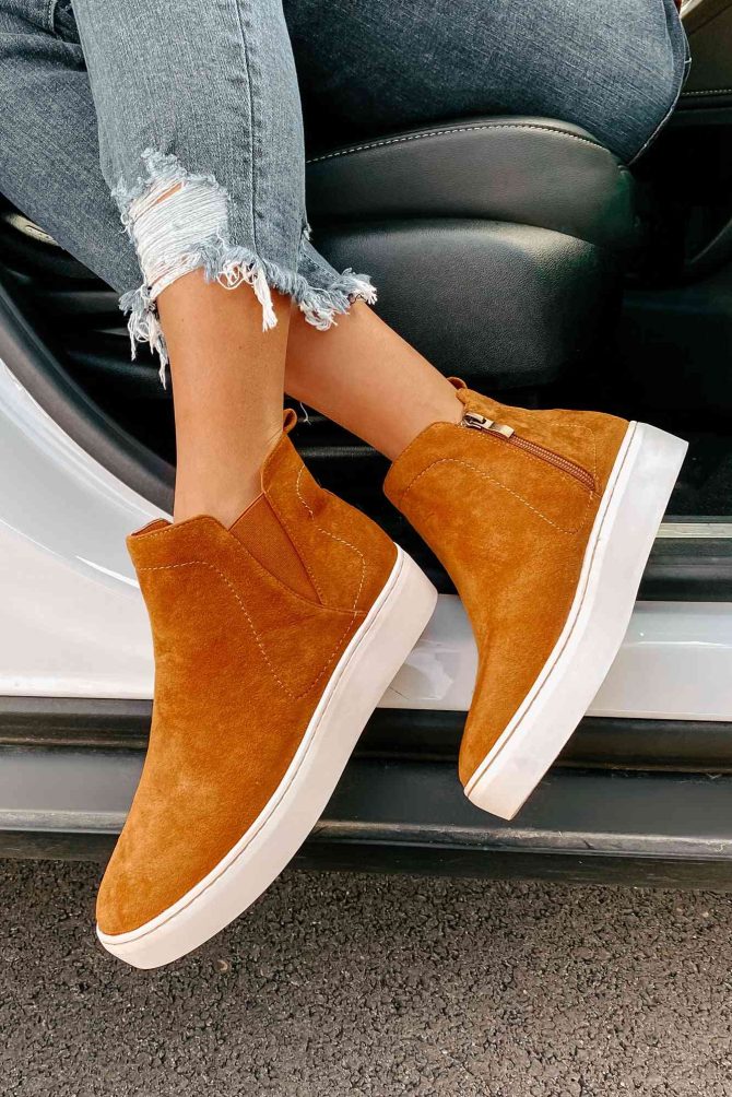 Suede Sweetie Faux Suede High Top Sneakers (Camel) ?? NanaMacs - Image 4