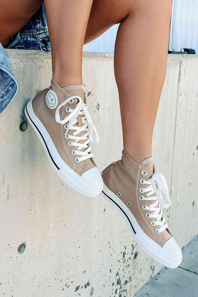 See For Yourself High-Top Canvas Sneakers (Mocha) ?? NanaMacs - Image 2