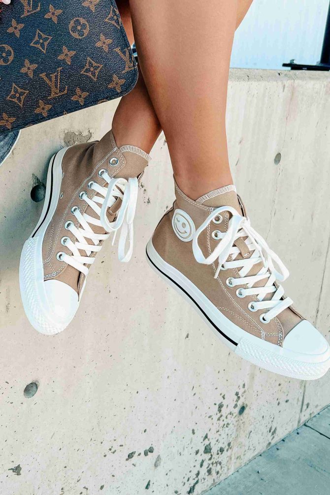 See For Yourself High-Top Canvas Sneakers (Mocha) ?? NanaMacs
