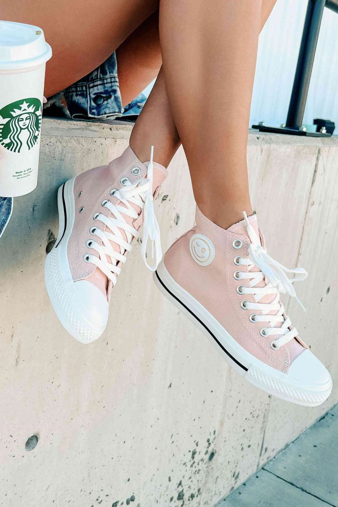 See For Yourself High-Top Canvas Sneakers (Blush) ?? NanaMacs