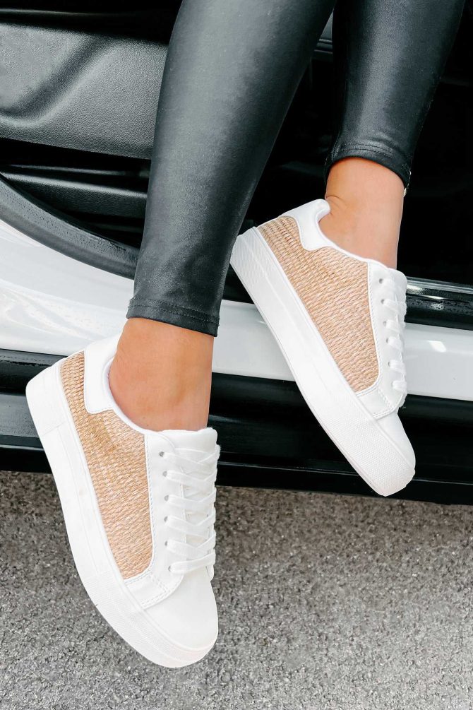 Island Casual Woven Straw Sneakers (Light Tan Rafia/White) ?? NanaMacs - Image 2