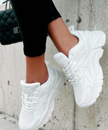 Just Like Kim Chunky Dad Sneakers (White) ?? NanaMacs