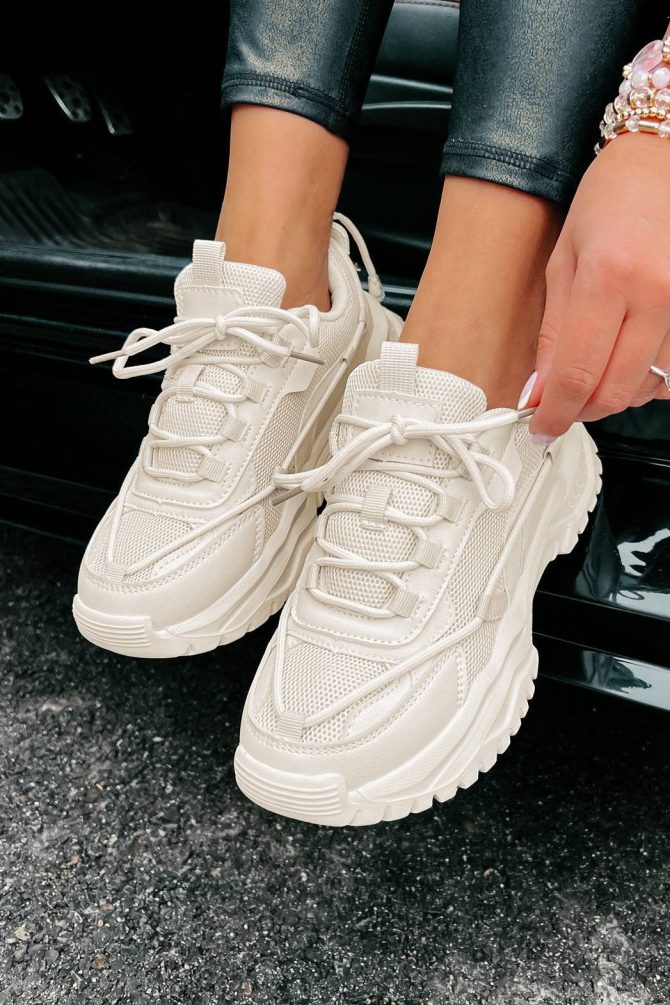 Talk Me Up Chunky Dad Sneakers (Beige) ?? NanaMacs - Image 4