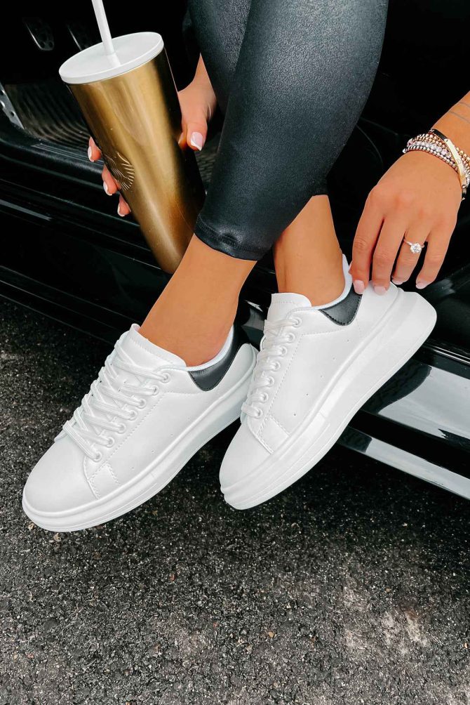Sidewalk Strut Platform Sneaker (White/Black) ?? NanaMacs - Image 3