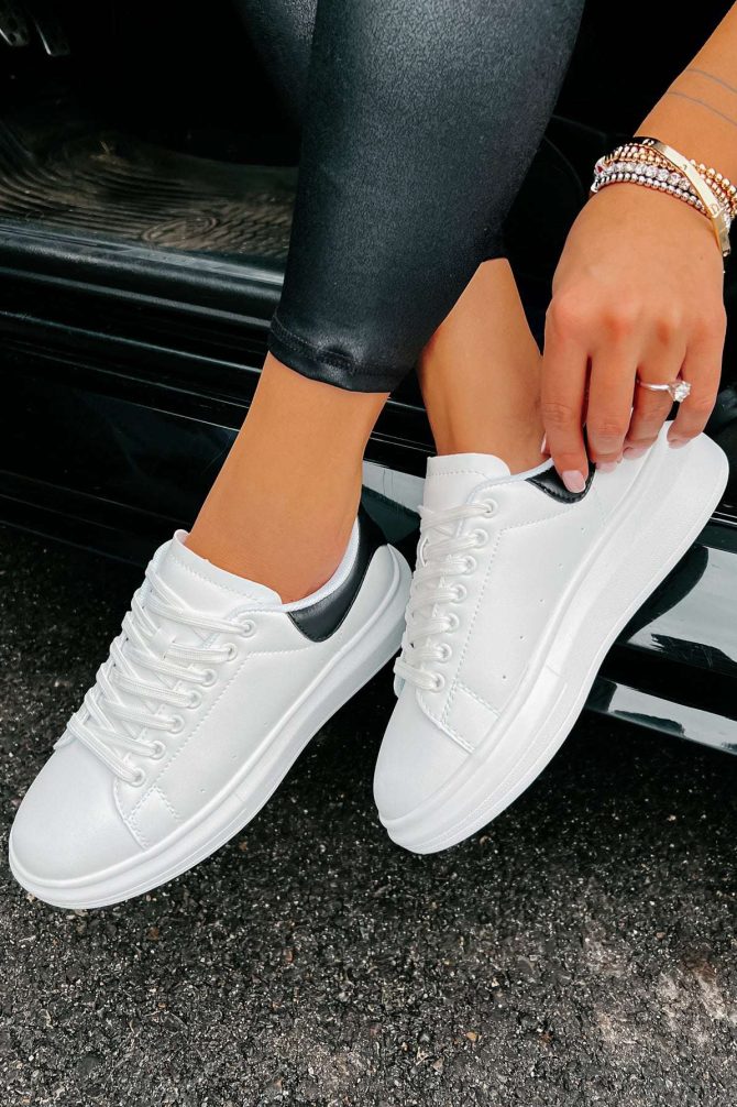 Sidewalk Strut Platform Sneaker (White/Black) ?? NanaMacs - Image 4