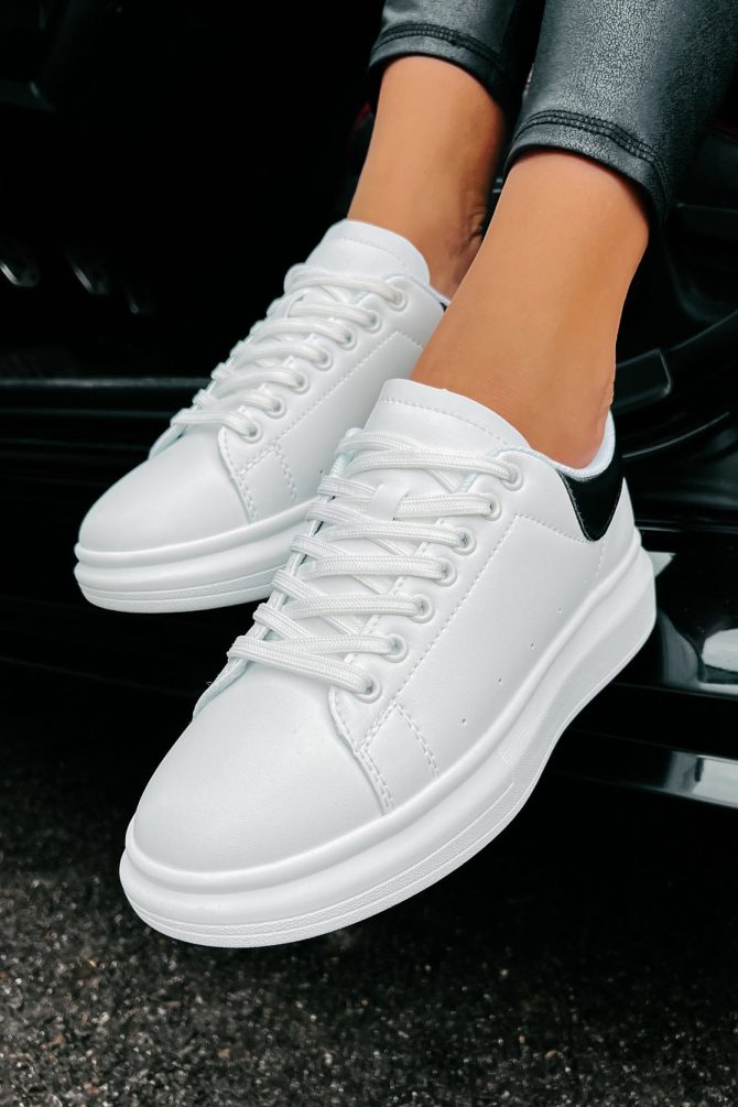 Sidewalk Strut Platform Sneaker (White/Black) ?? NanaMacs - Image 2